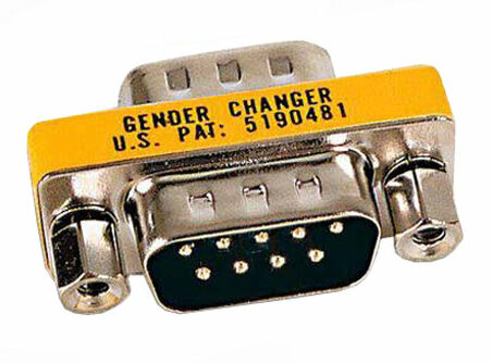 MINI ADATTATORE NULL MODEM 9 POLI MASCHIO/FEMMINA