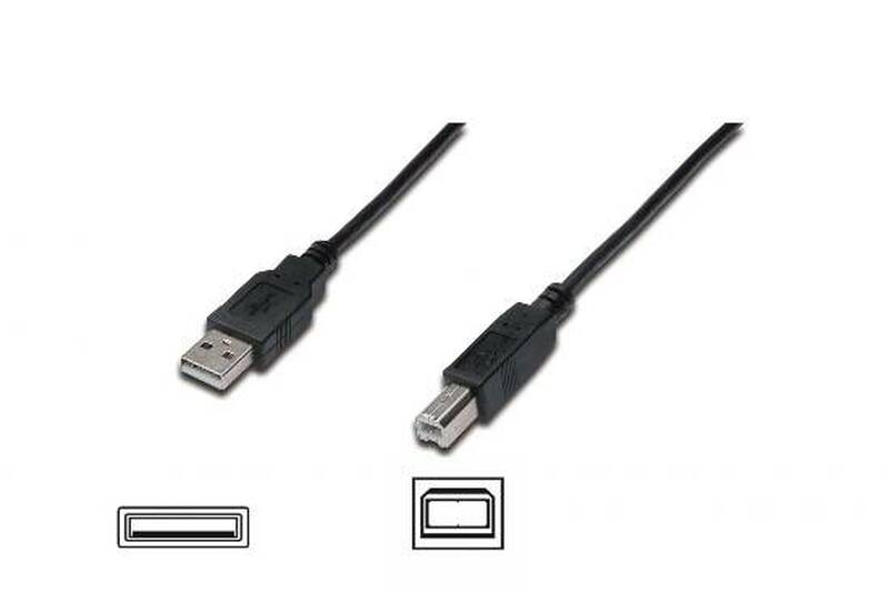 CAVO USB 2.0 CONNETTORI A-B, LUNGHEZZA MT. 1 COLORE NERO