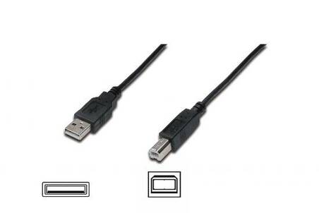 CAVO USB 2.0 CONNETTORI A-B, LUNGHEZZA MT. 3 COLORE NERO