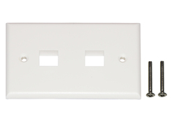 PLACCA PORTAFRUTTI 2 POSIZIONI PER JACK UTP/STP COLORE CHIARO