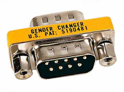 MINI ADATTATORE NULL MODEM 9 POLI MASCHIO/FEMMINA