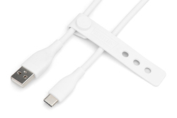 CAVO RICARICA GUAINA SILICONE USB-A / USB-C 0,5m, USB 2.0, 60W, BIANCO