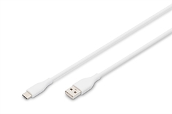 CAVO RICARICA GUAINA SILICONE USB-A / USB-C 1m, USB 2.0, 60W, BIANCO
