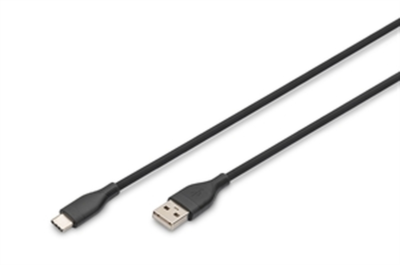 CAVO RICARICA GUAINA SILICONE USB-A / USB-C 2m, USB 2.0, 60W, NERO