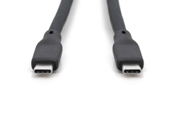 CAVO GUAINA SILICONE USB-C / USB-C 0.5m, USB 3.2 Gen2, 10G, 4K, 100W, NERO