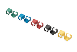 DIGITUS Confezione 100 pezzi clip colorate per cavi di rete - colori misti blu verde nero giallo rosso