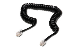 CAVO DI CONNESSIONE PER CORNETTA TELEFONICA A SPIRALE MT 2 (CM 30) COLORE NERO