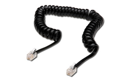 CAVO DI CONNESSIONE PER CORNETTA TELEFONICA A SPIRALE MT 4 (CM 60) COLORE NERO