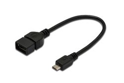 CAVO ADATTATORE USB 2.0 OTG, CONNETTORI MICRO USB B MASCHIO - USB A FEMMINA, 20 CM