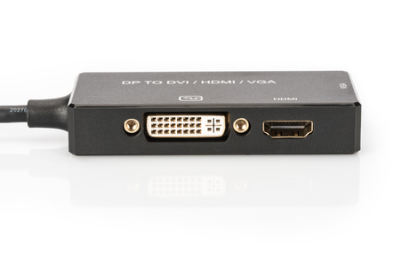ADATTATORE VIDEO 3 IN 1 CONNETTORE DP MASCHIO - HDMI + DVI + VGA
