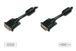 CAVO PROLUNGA DVI -D(24+1) MASCHIO-FEMMINA DUAL LINK CON DUE FERRITI COLORE NERO MT 3