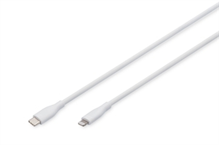 DIGITUS Cavo di collegamento in silicone Lightning,USB-C-Lightning,0,5 mt,bianco