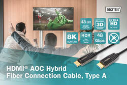 DIGITUS Cavo in fibra ottica ibrido HDMI¨ AOC, UHD 8K, 30 m