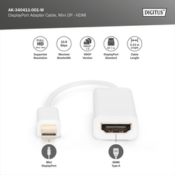 DIGITUS Cavo adattatore Mini DisplayPort - HDMI