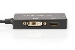 ADATTATORE VIDEO 3 IN 1 CONNETTORE DP MASCHIO - HDMI + DVI + VGA