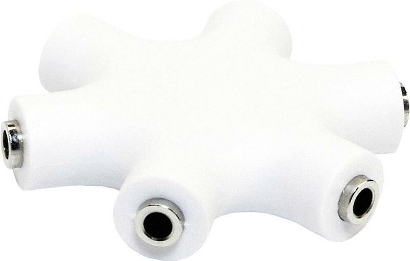 ADATTATORE SPLITTER AUDIO A 6 VIE 3,5MM.