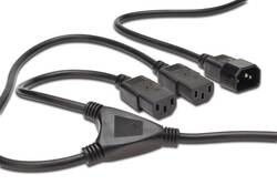 CAVO SDOPPIATORE PER ALIMENTAZIONE CON 1 CONNETTORE MASCHIIO C14 E 3 CONNETTORI FEMMINA C13 MT 1,7 DIGITUS