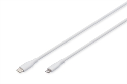 DIGITUS Cavo di collegamento in silicone Lightning,USB-C-Lightning,0,5 mt,bianco