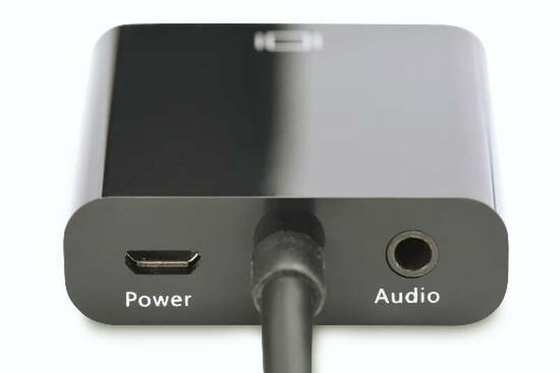 CAVO ADATTATORE HDMI MASCHIO-VGA FEMMINA CM. 15 CON PRESA AUDIO 3,5MM. COLORE NERO