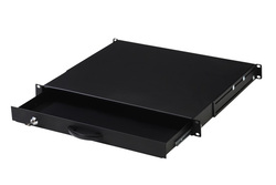 CASSETTO ESTRAIBILE CON MANIGLIA E CHIUSURA A CHIAVE PER ARMADI RACK 19" MISURE MM. 482X45X492 COLORE NERO