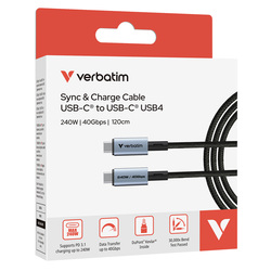 Verbatim Cavo di sincronizzazione e ricarica USB-C R a USB-C_240W_40Gbps_ 120 cm