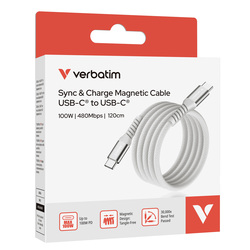 Verbatim Cavo Magnetico Sync  Charge USB-C to USB-C 100W  120 cm_Grigio