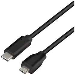 Cavo USB 2.0 Type-C, da C/M a micro USB/M, nero, 1 mt