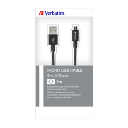 Verbatim Cavo MICRO B USB CABLE SYNC  CHARGE 100CM NERO