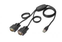 CAVO ADATTATORE DIGITUS DA USB 2.0 A 2 PORTE SERIALI 9 POLI RS232