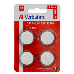 BLISTER 4 MICROPILE A PASTIGLIA CR2450 LITIO 3V VERBATIM