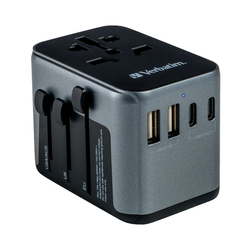 Adattatore da viaggio Verbatim UTA-03 PD30W / QC / 2xUSB / 2xType-C