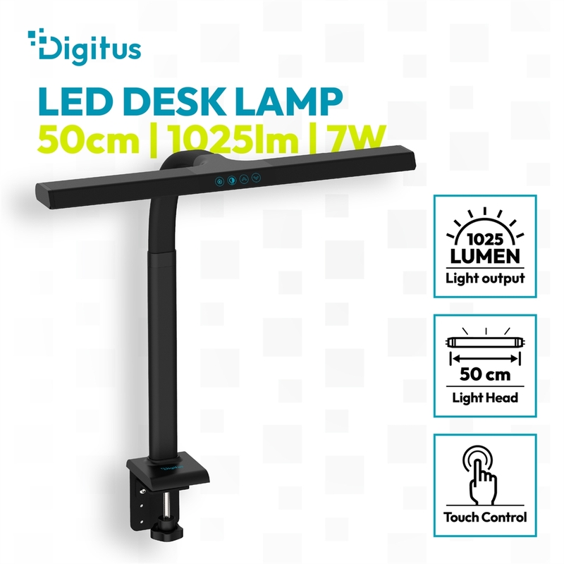 Lampada da scrivania a LED - 50 cm, 1025 lm, 7 W, nera