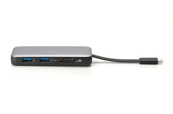 Docking station da viaggio USB-C, 7 porte 1xHDMI, 3xUSB3.0, 1xRJ45, 1xSD, 1xMicroSD, 1xUSB-CPD