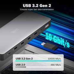 Docking station USB-C, 13 porte