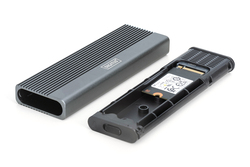 DIGITUS Alloggiamento per disco rigido USB M.2, SSD, esterno, NVMe + SATA, 10 Gbps (NVMe) 6 Gbps (SATA), USB3.1 Gen2, alluminio,