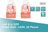 CAVO PATCH U/UTP CAT 6 - LSZH,10 PEZZI 0,5 MT. COLORE GRIGIO