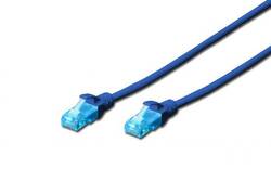 CAVO RETE UTP CAT. 5E NON SCHERMATO - LUNGHEZZA MT. 0,5  - COLORE BLU