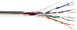 CAVO SOLIDO SCHERMATO F/UTP PER RETI CATEGORIA 5E IN RAME MATASSA MT. 305 CLASSE CPR: ECA