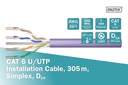 Cavo di installazione a doppino intrecciato U-UTP CAT 6,305 mt.Colore: viola