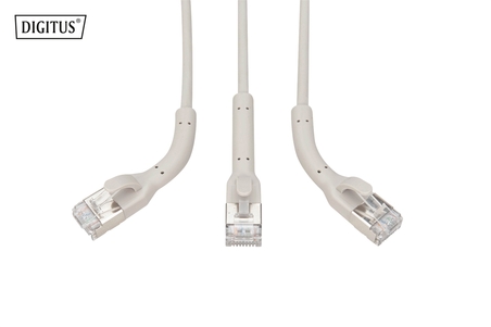 DIGITUS Cavo patch angolato CAT 6A F-FTP, rame, 3 m, grigio conf 10 pezzi