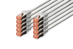 CONFEZIONE 10 CAVI CAT 6 SCHERMATI S/FTP MT 1 COLORE GRIGIO DIGITUS