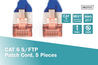 CONFEZIONE 5 CAVI CAT 6 SCHERMATI S/FTP MT 10 COLORE BLU DIGITUS