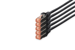 CAVO RETE CAT 6 U-UTP RAME LSZH SLIM 5 m, ROSSO, 10 PEZZI