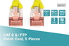 CONFEZIONE 5 CAVI CAT 6 SCHERMATI S/FTP MT 10 COLORE GIALLO DIGITUS