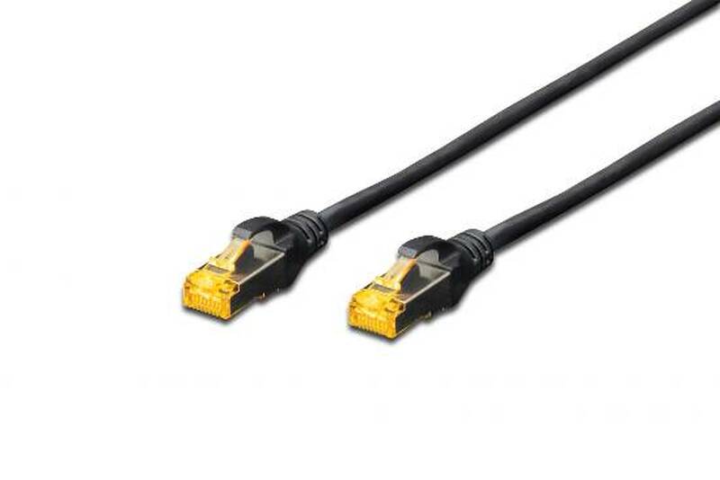 DIGITUS Cavo patch angolato CAT 6A F-FTP, rame, 0,5 m, grigio conf 10 pezzi