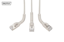 DIGITUS Cavo patch angolato CAT 6A F-FTP, rame, 1 m, grigio conf 10 pezzi