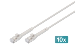 DIGITUS Cavo patch angolato CAT 6A F-FTP, rame, 1,5 m, grigio conf 10 pezzi