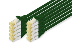 Cavo patch CAT 6A S/FTP, 10 pezzi lunghezza 0,5 mt. colore verde