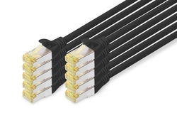 Cavo patch CAT 6A S/FTP, 10 pezzi lunghezza 1 mt. colore nero