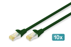 Cavo patch CAT 6A S/FTP, 10 pezzi lunghezza 1 mt. colore verde